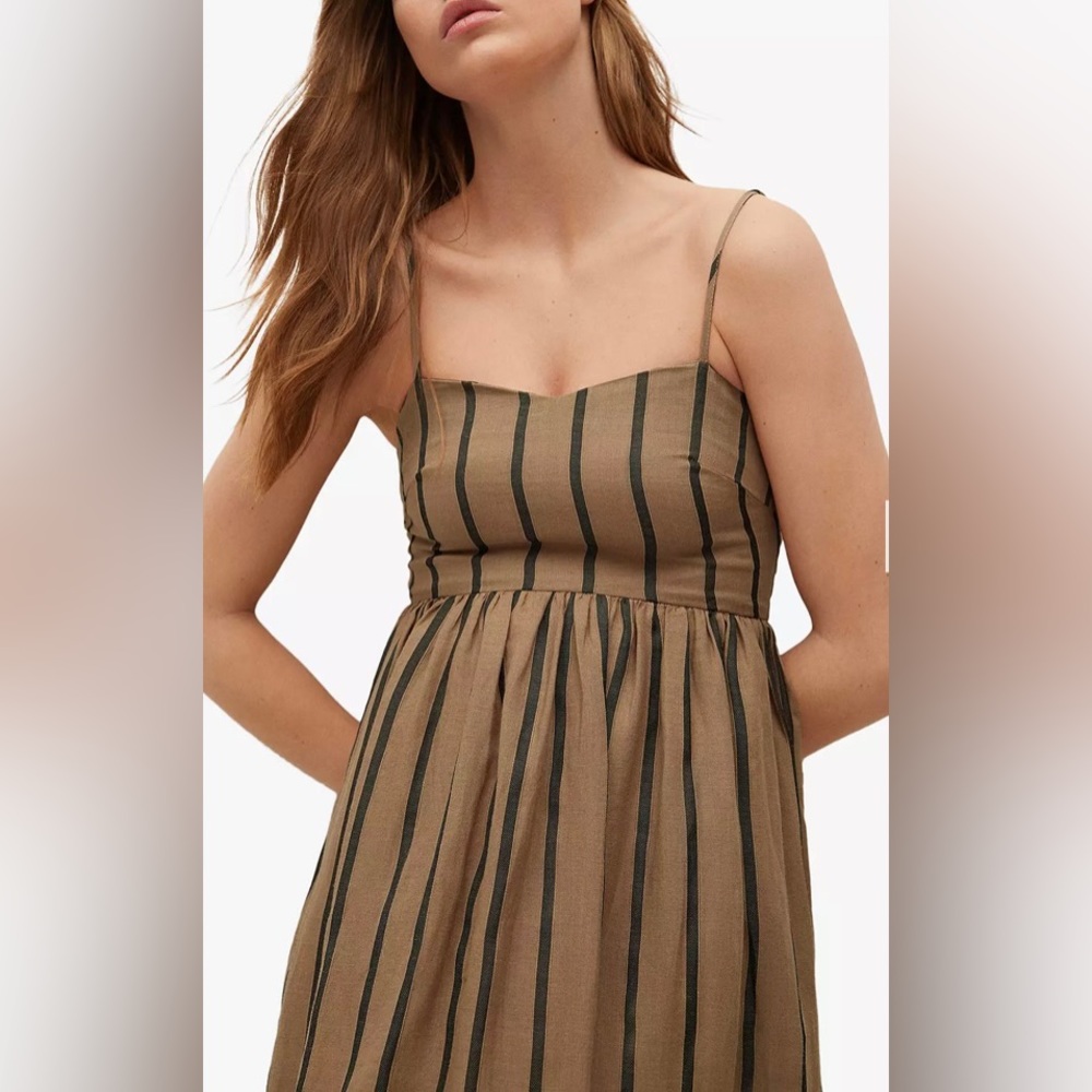 Mango Morocco Striped Midi Dress